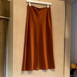 NWT Topshop copper satin midi skirt UK8 US4